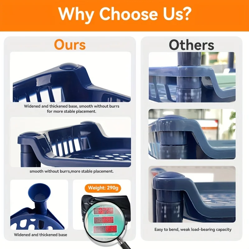 رف عرض متعدد الأغراض مدمج ، متعدد الطبقات للفندق ، كونترتوب الحمام ، منظم المرافق ، توفير المساحة ، 3 طبقات ، 1. #6