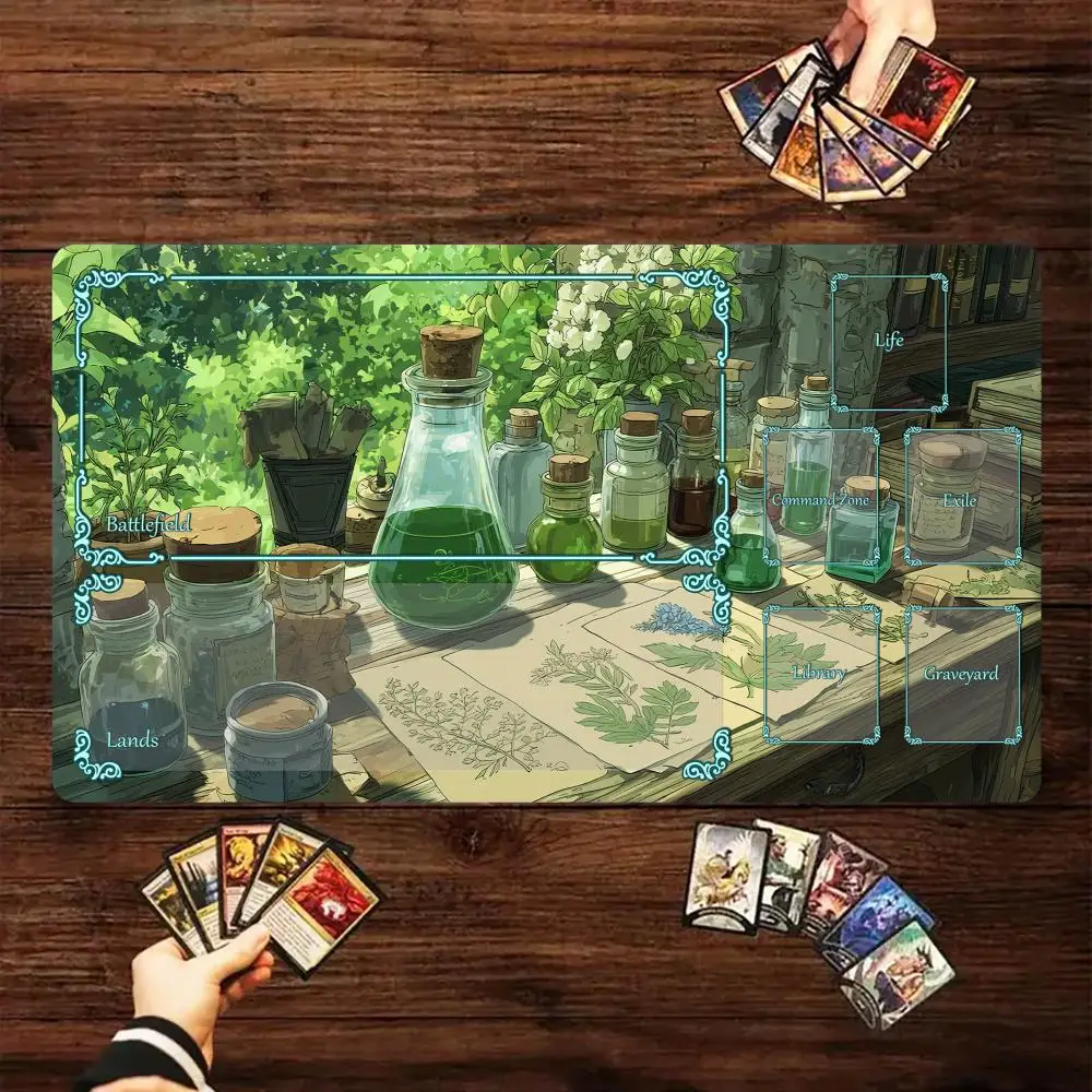 

Игровой коврик Magic Card с зоной Flower Laboratory MTG игровой коврик для сбора игровых ковриков Настольный коврик Commander Battle playmat волшебный коврик