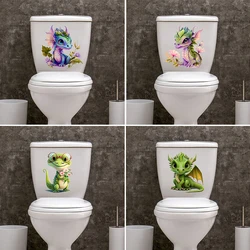 T296# Cartoon Animals Toilet Sticker Bathroom Toilet Cover Sticker Wall Stickers Wc Accessories Fun For Home BathRoom Decoration