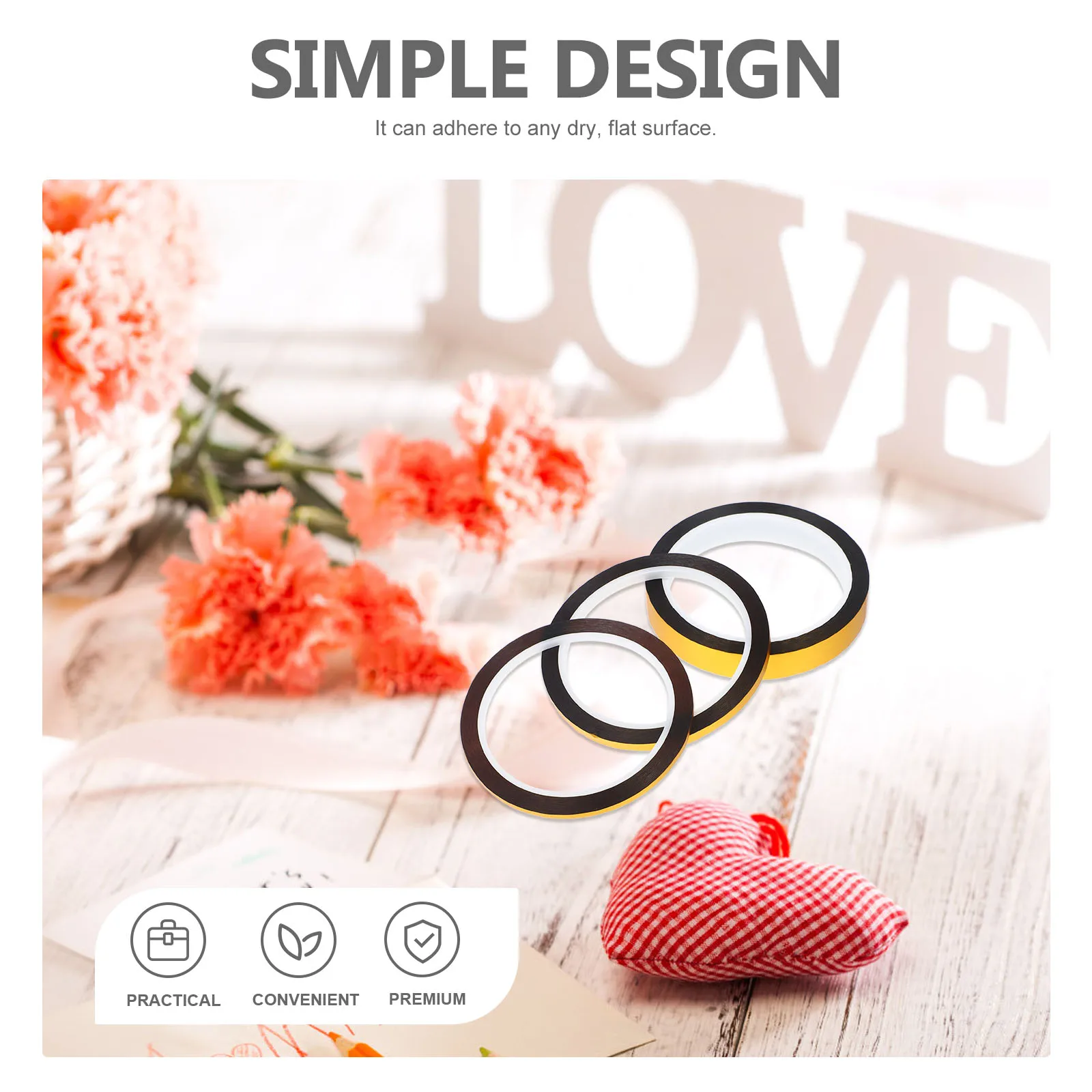 

3 Rolls Diy Paper Tape Artist Masking Multipurpose Crafts Decorative Bopp Scrapbook