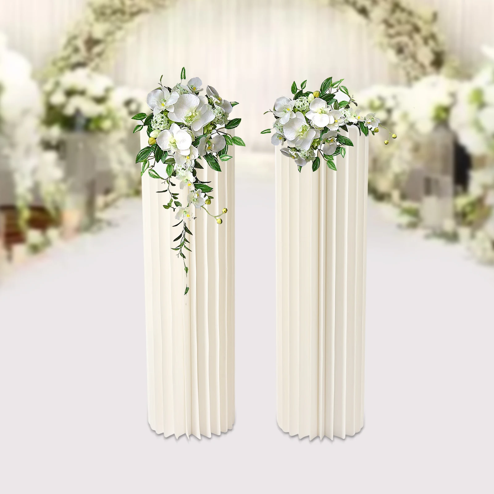 

Wedding Centerpieces Cardboard Vases - 2 Pcs 23.6in/31.5in/39.4in Tall Flower Vase Flowers Stand for Party Tables Decorations