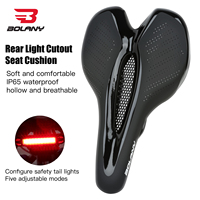 BOLANY Bike Saddle Taillight Road Mountain Bike Mtb Saddle Race Cycling Seat Hollow Breathable Bike Seats Warning Lights