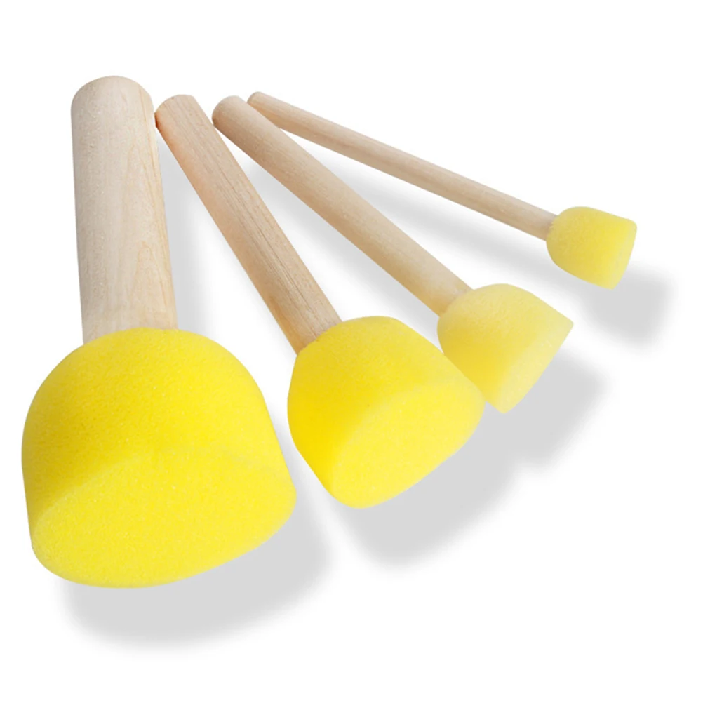 

40pcs Sponge Brush Kids Drawing Tools Foam Brushes for Graffiti Doodles DIY Drawing Brush Projects Wooden H