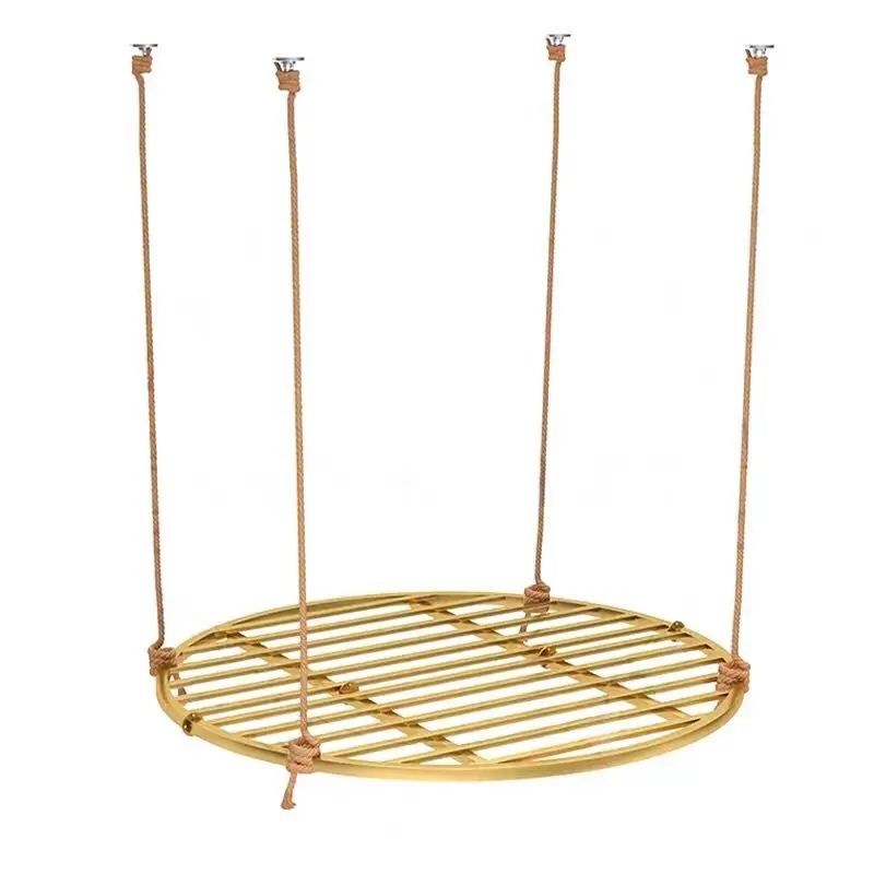 

Ins minimalist modern wrought iron round bed hotel nordic home bedroom internet celebrity indoor bedroom round hammock adult