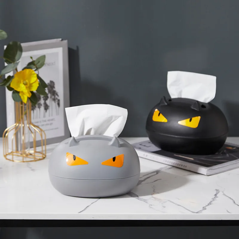 

Cartoon demon tissue box, home desktop paper box