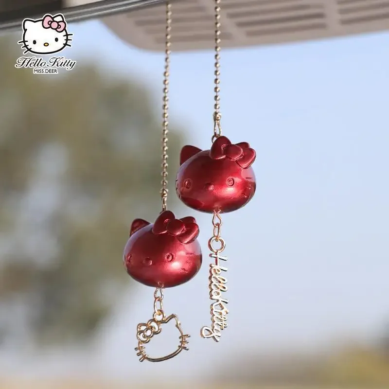 

Sanrio Car Pendant Decoration Pendant Rear View Mirror Accessories Cartoon Cute Hello Kitty Girl Car Accessories Gift Box