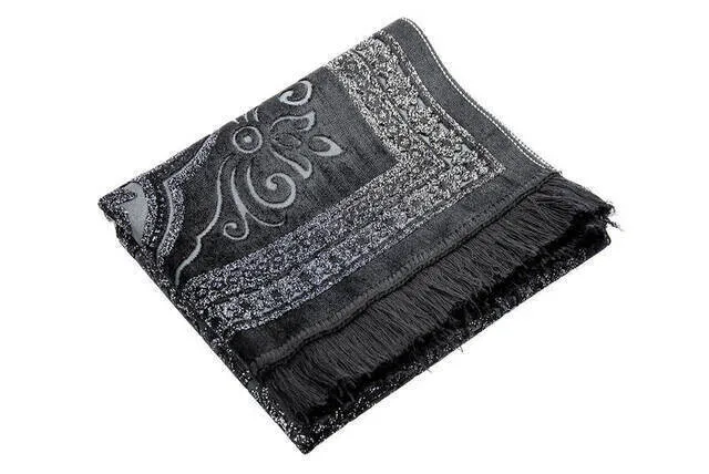 Weighing Silvery Prayer Rug Black Muslim Islam Sheet Prayer Mat Holy Quraan Islamic Mats