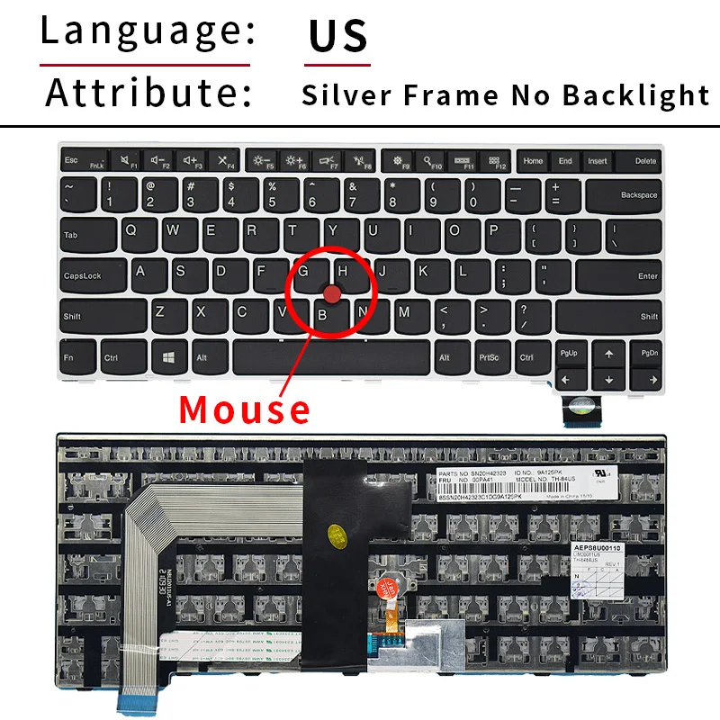 Clavier Français Rétroéclairé De Remplacement Pour Lenovo ThinkPad T470 T480 - Qualité Premium