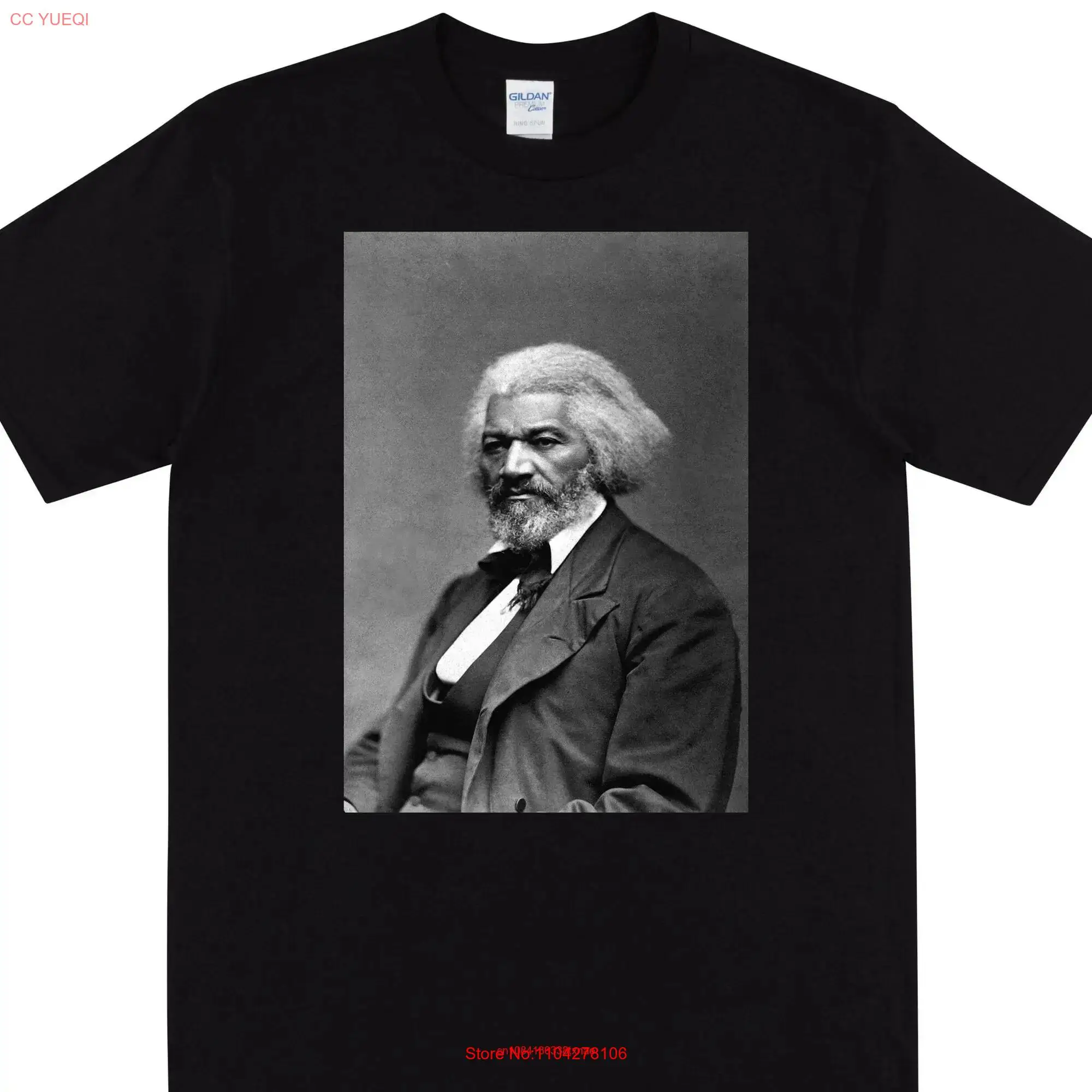 

FREDERICK DOUGLAS T shirt Portrait On A Print Black History Month long or short sleeves