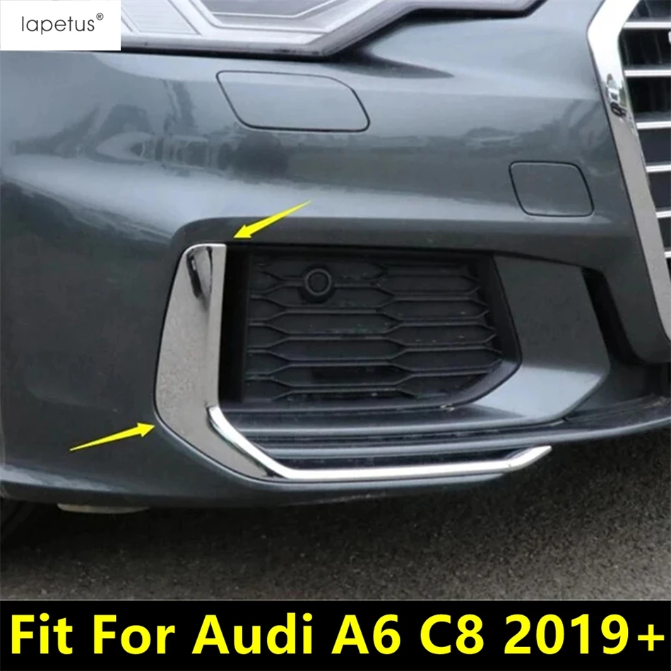 

Front Bumper Corner Fog Lights Lamp Eyelid Eyebrow Strip Cover Trim Chrome / Carbon Fiber Accessories For Audi A6 C8 2019 - 2023