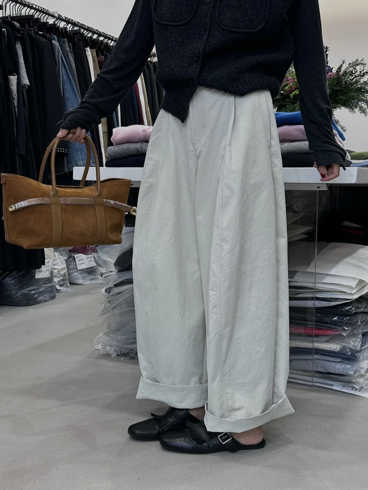 

High Waist Wide Leg Casual Pants Women's Workwear Sle Loose Fit Slimming Autumn New Arrival Versatile Korean Version Long P...