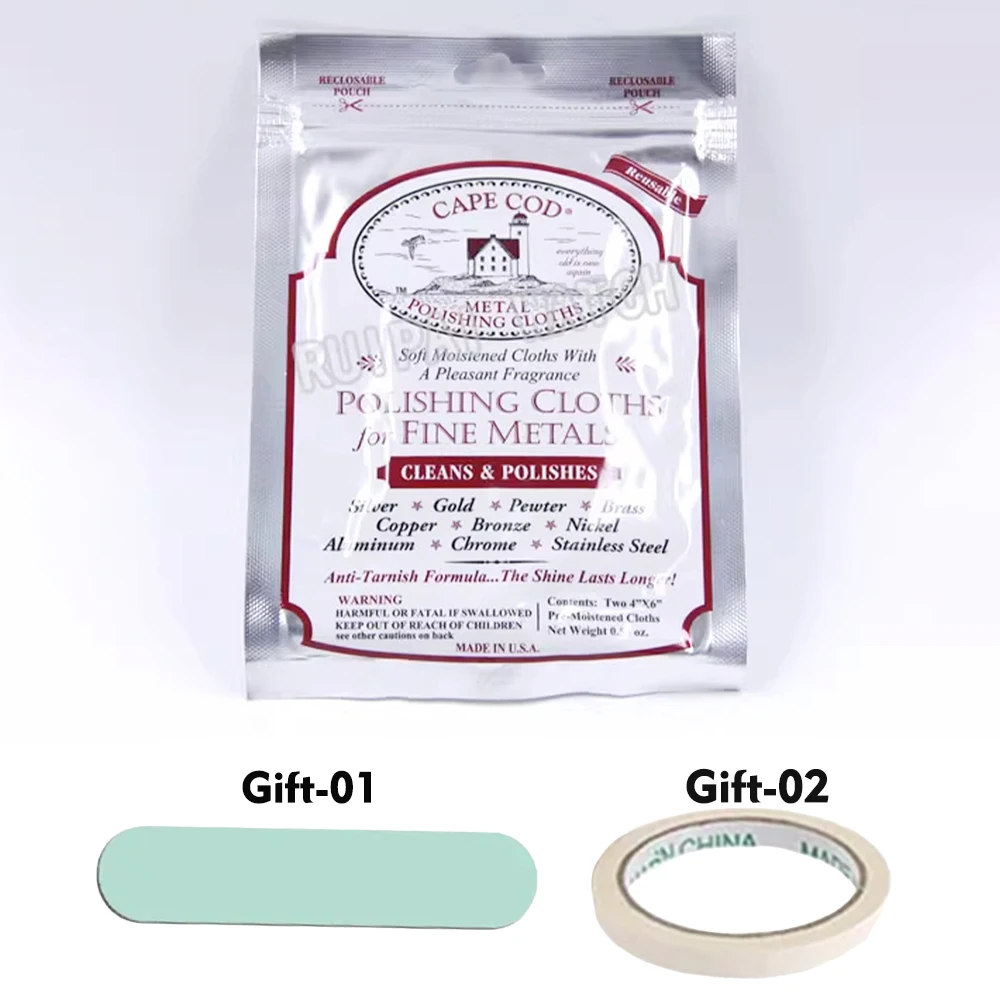 

1/2 Set Watch Cape Cod Metal Polishing Cloths Pouch American Polishing Cloths for Watch Jewelry Removing Maintance Scratch