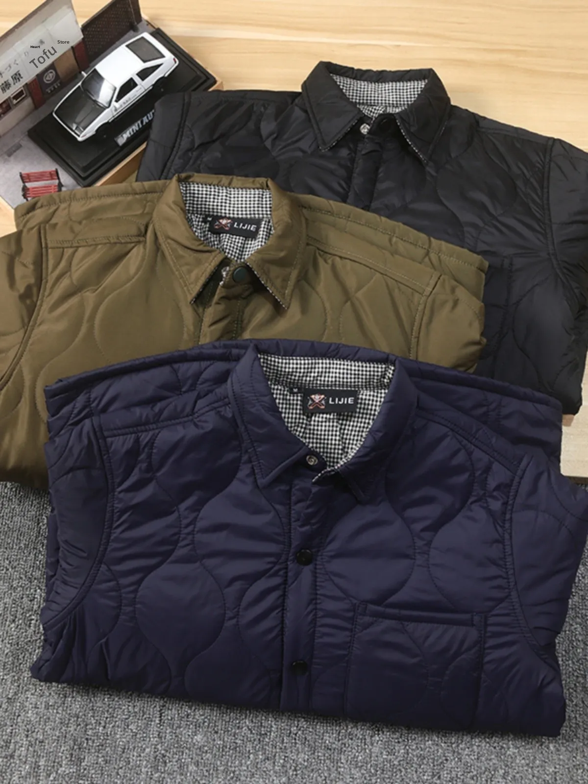 Jaket Kasual Pria Gaya Retro Jepang, Berbahan Katun, Kerah Tegak, Model Slim Fit, Cocok untuk Musim Gugur dan Musim Dingin