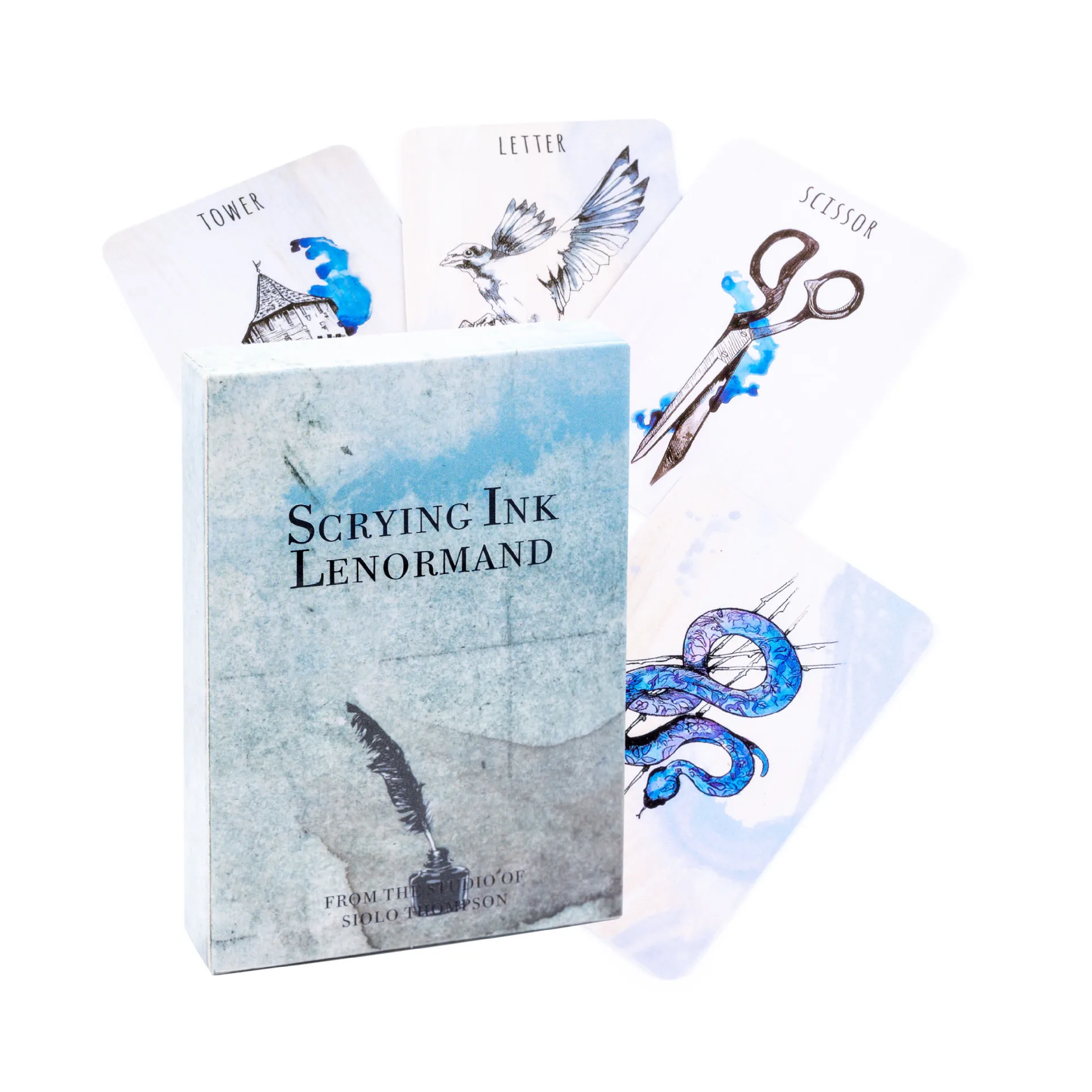 Scrying Ink Lenormand deck cards  oracle Cards Family Party Game Fortune Telling Tarot Deck With PDF Guide Book