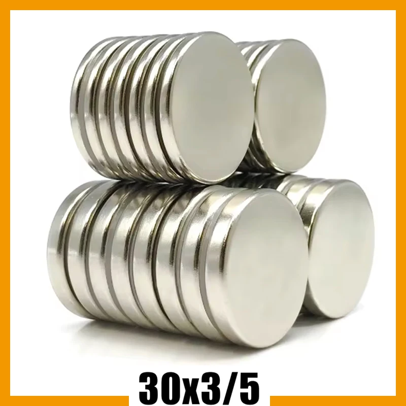 30x3 30x5mm 2/5/10/20/50pcs Big Round Strong N35 Neodymium Magnetic Materials Magnet 30*3mm 30*5mm Whiteboard Office Imanes