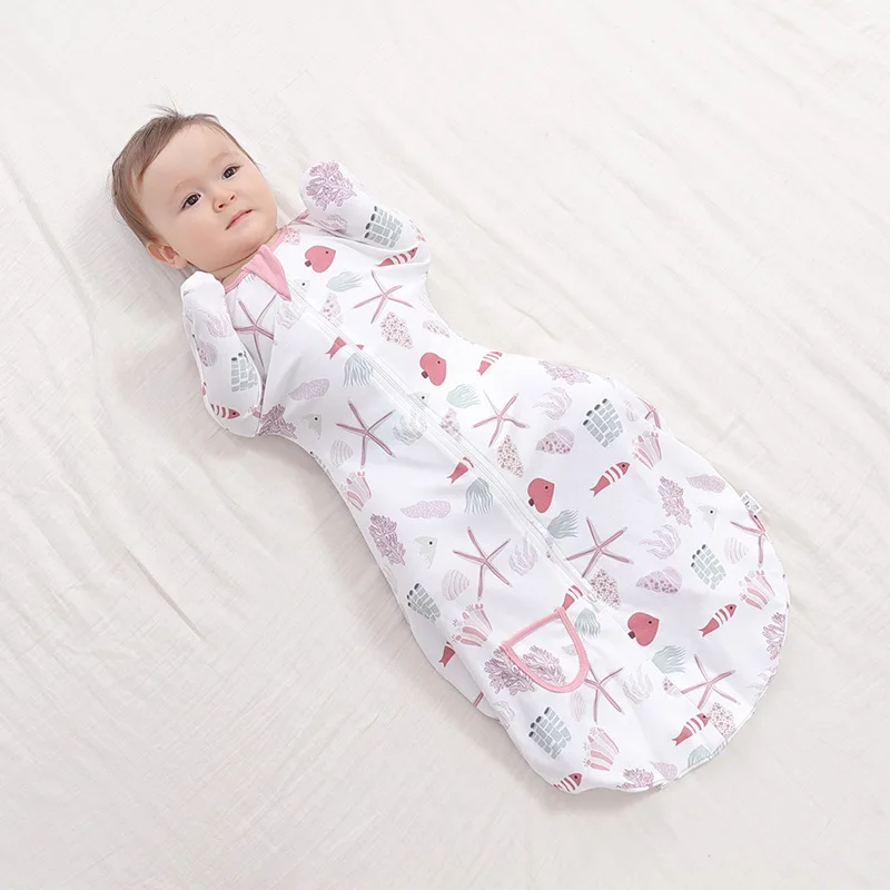 

Anti-Startle Baby Swaddle Sleep Sack - All-Season Long-Sleeve Hand-Covering Wrap for Newborns