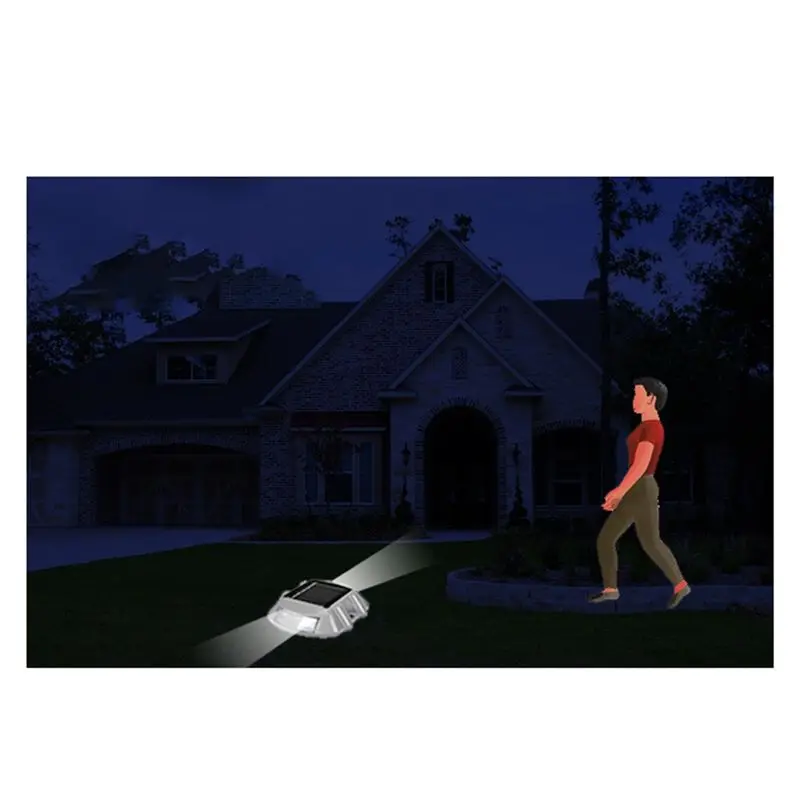 ABZZ-Solar Light Semi-Circular Crescent Road Reflective Ground Light For Landscape Fence Wall Blue Light