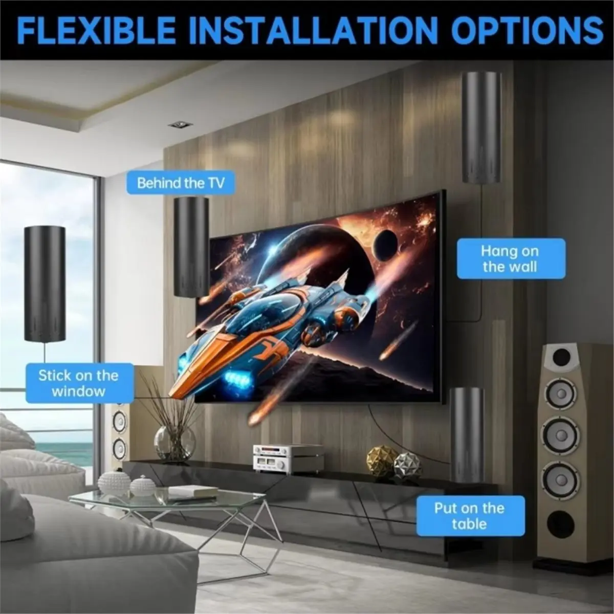 New Electronics Digita HDTV Antenna for Smart/Old TV Amplifier Signal Booster for Local Channels Indoor DTMB ATSC DVB-T2 DMB-T I