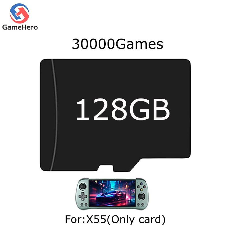 For POWKIDDY X55 Handheld Console 16GB Sytem Card 32GB 64GB 128GB Game Card