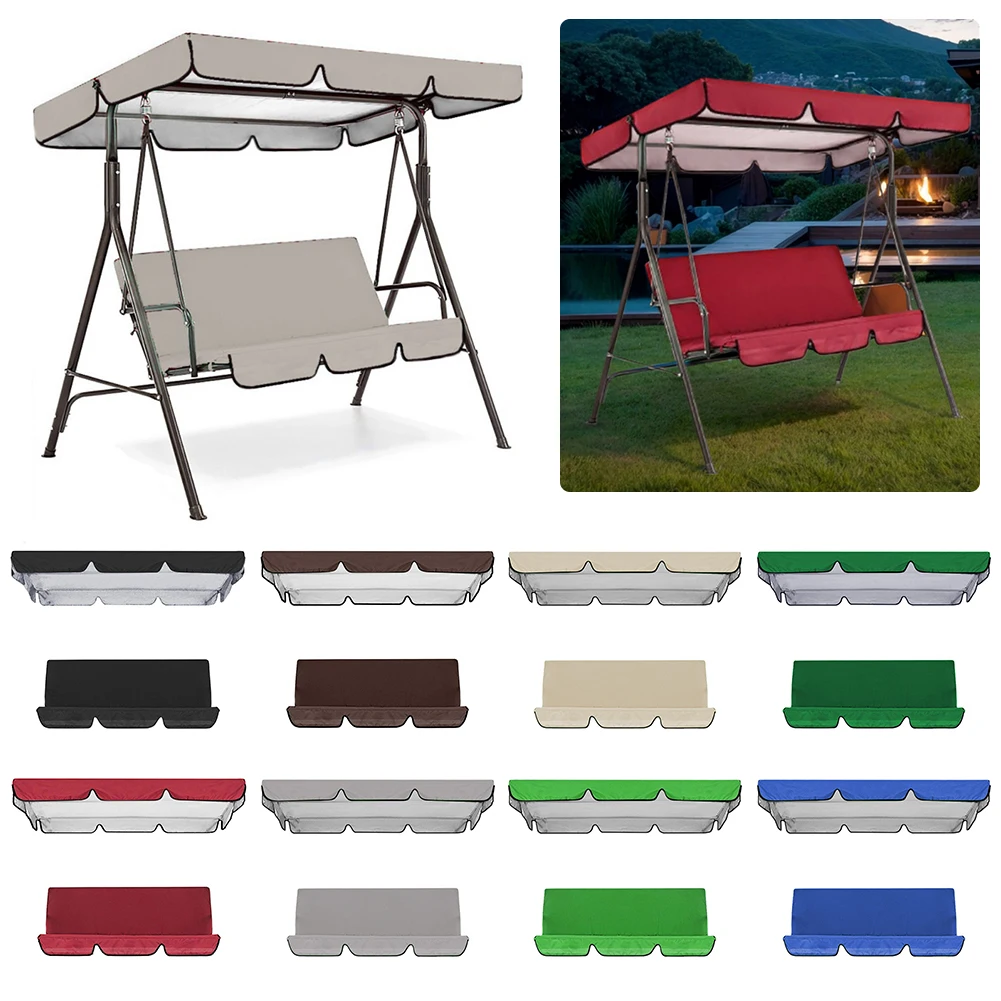 Sun Shade Awning Cover Waterproof Porch Swing Canopy Swing Canopy Replacement for Outdoor Garden Patio Yard Park Porch