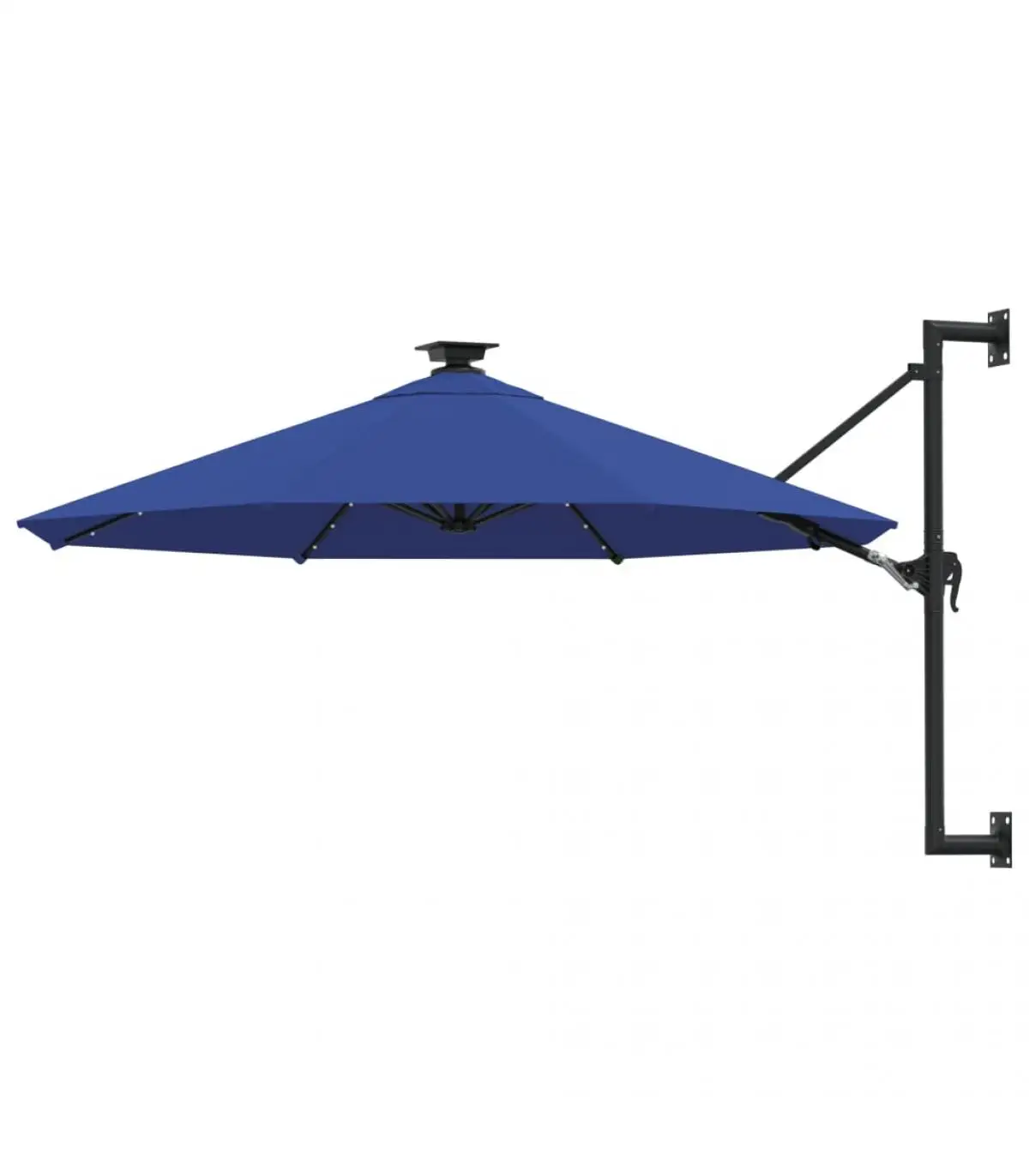 300 cm blue metal pole LED sunshade Wall umbrella