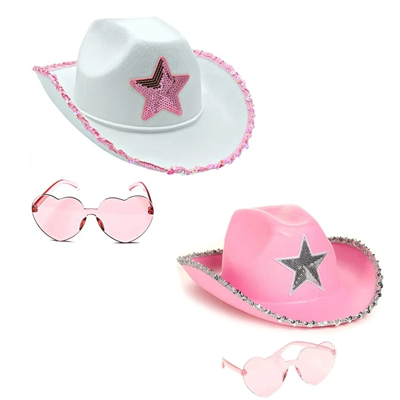 Cowgirl Hats Star Women Bachelorette Party Cowboy Hats Party Props Cowgirl Cosplay For Women Party Birthday Party Hats