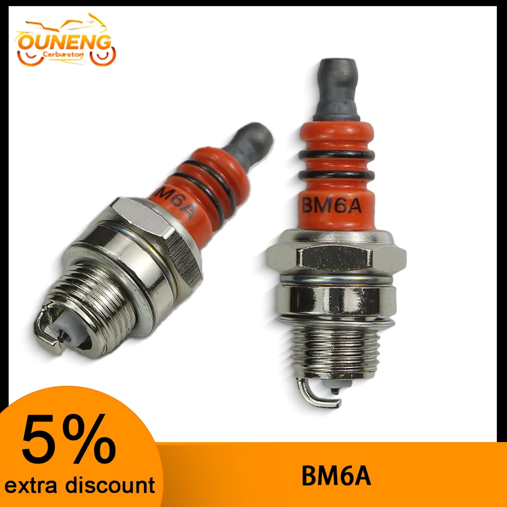 BM6A Spark Plug For STIHL MS170 MS180 MS250 For Honda GX35 JOG50 Yamaha 50cc Dirt Bike Two Stroke Engine Replacement