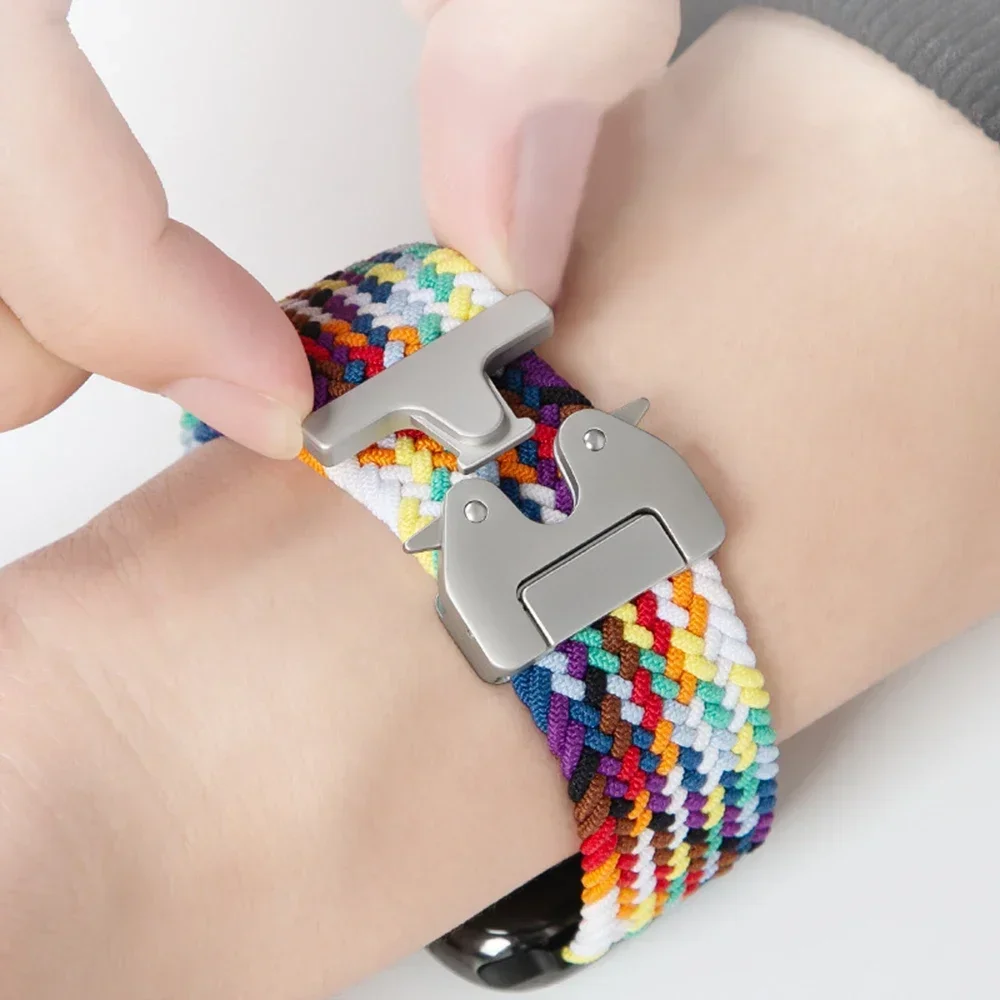 Nylon braided band For Apple Watch Ultra 3/2 49mm S11-10 46mm 42mm bracelet belt iWatch 9 8 7 6 5 SE3 45mm 41mm 44mm 40mm strap
