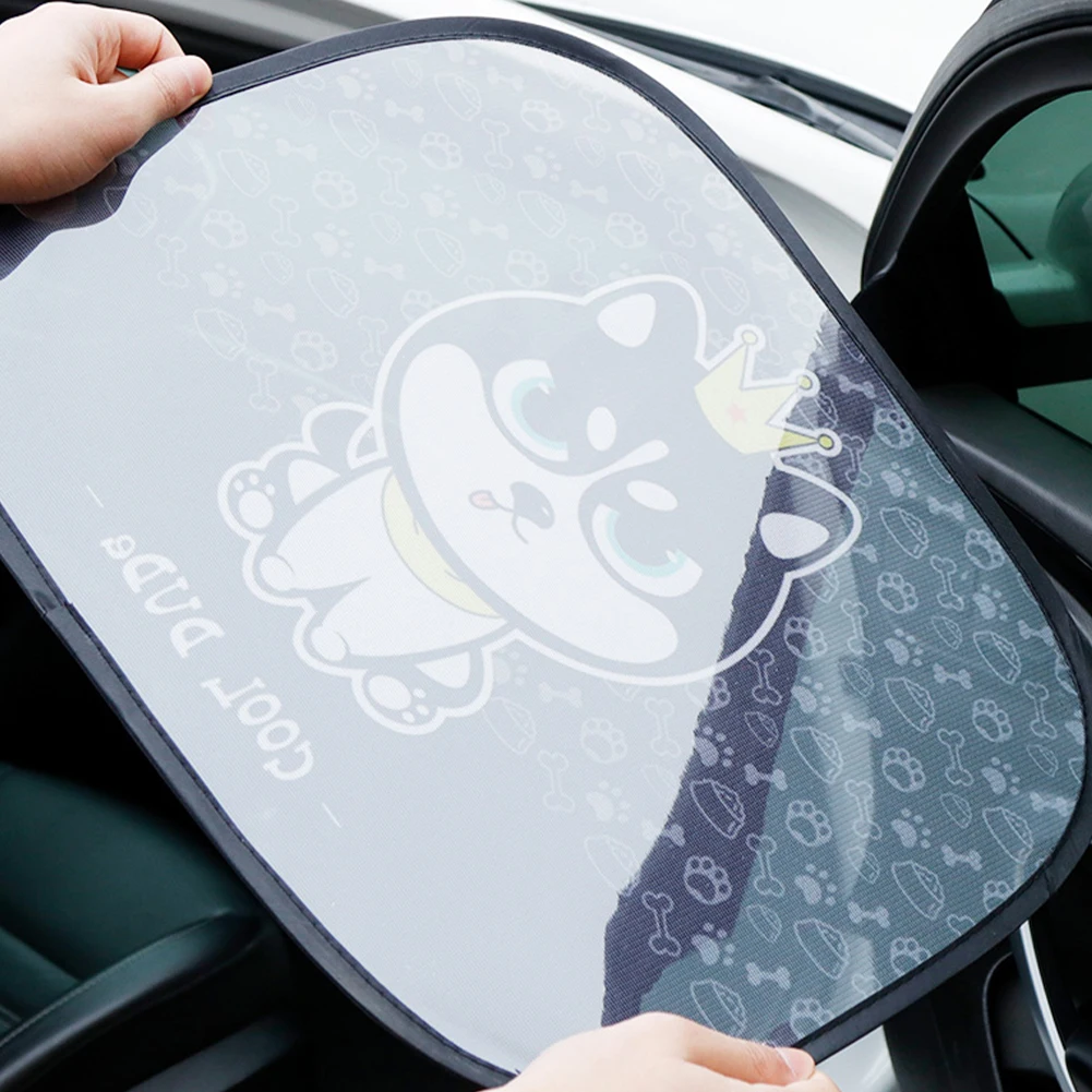 New 2PCS Universal Car Window Sunshade Cartoon Animal Static Privacy Car Curtain Anti-UV Block Heat Car Window Baby Sun Shades