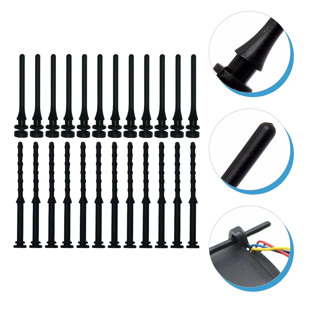 24 Pcs Shock Absorbing Rubber Nails for Computer Case Fans Anti Screws Silent Black Easy Install Extend