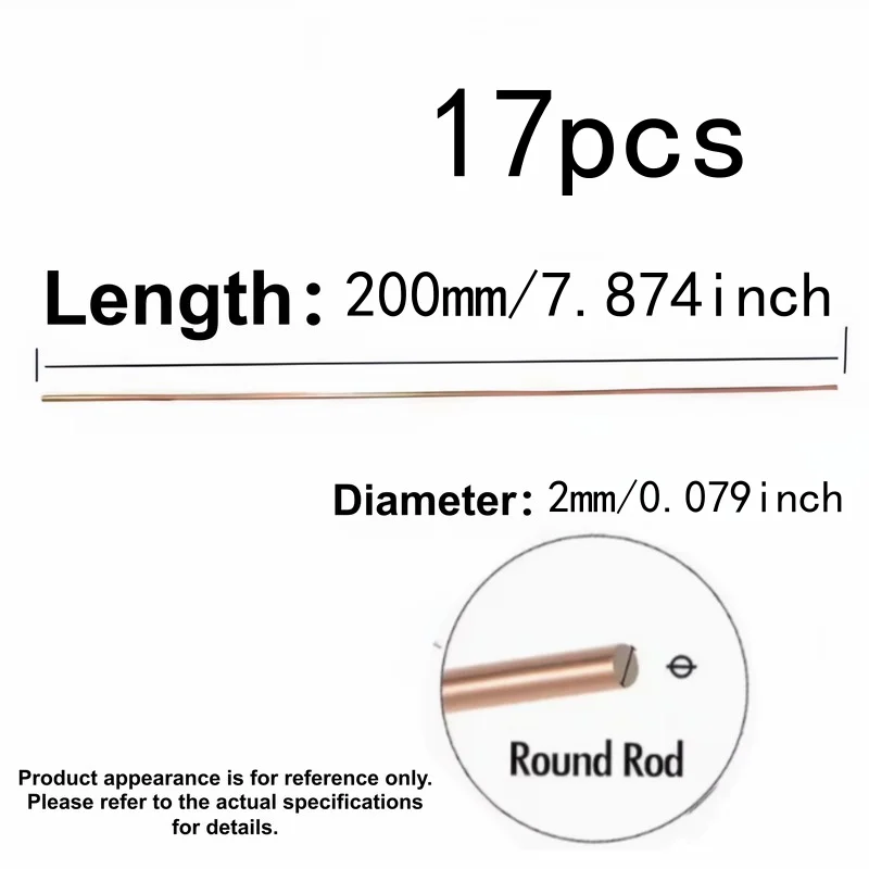 17 Pcs Phosphor Copper Welding Rods (6mm×200mm) | for AC, Refrigerator, Pipe/Tube