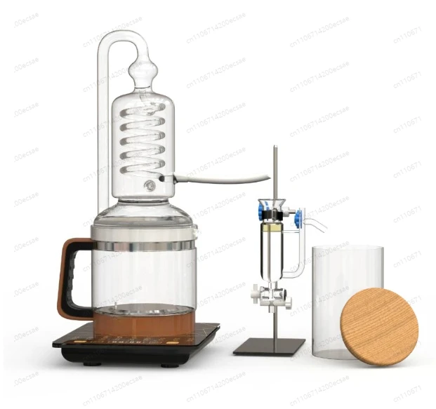 

Стеклянный дистилляционный аппарат, прозрачный домашний дистиллятор для эфирных масел, 2,4 л, в подарок цветок