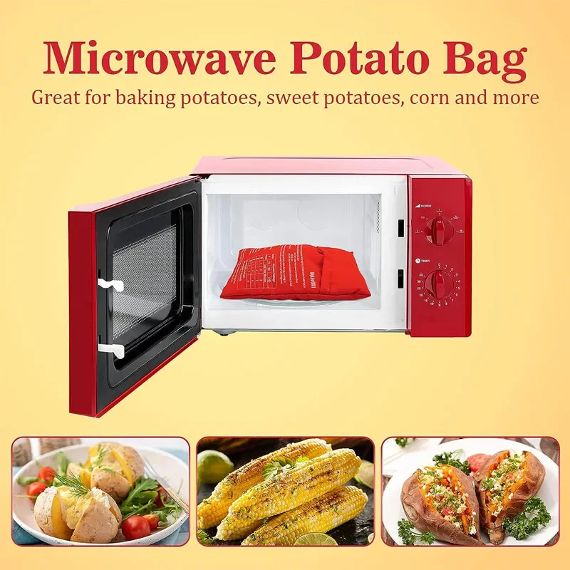 Microwave Potato Bag Reusable Express Microwave Potato Cooker Bag Baked Potato Cooker Perfect Potatoes 4 Minutes Red Baked Pouch