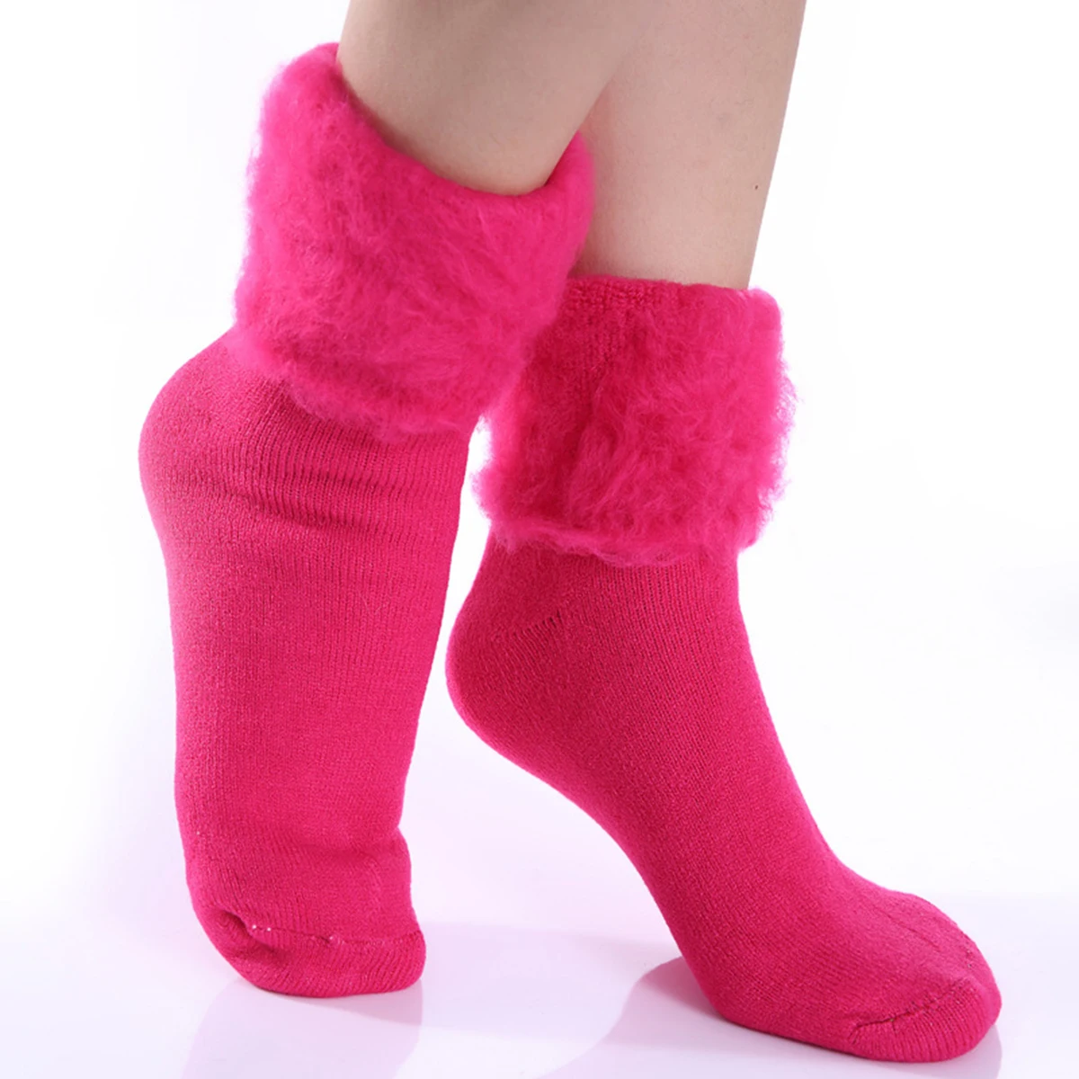 Women Winter Knitted Boots Socks Super Soft Warm Cozy Fuzzy Fleece-Lined Ladies Winter Snow Socks Floor Socks for Cold Weather