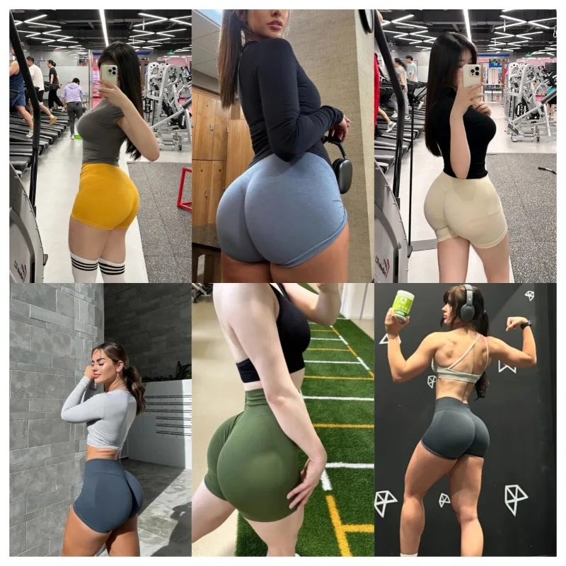 

American Spicy Girl Sports Yoga Tight Shorts for Women's Summer Outdoor Wear High Hot Pants Huge Buttocks S-shaped Figure Shorts