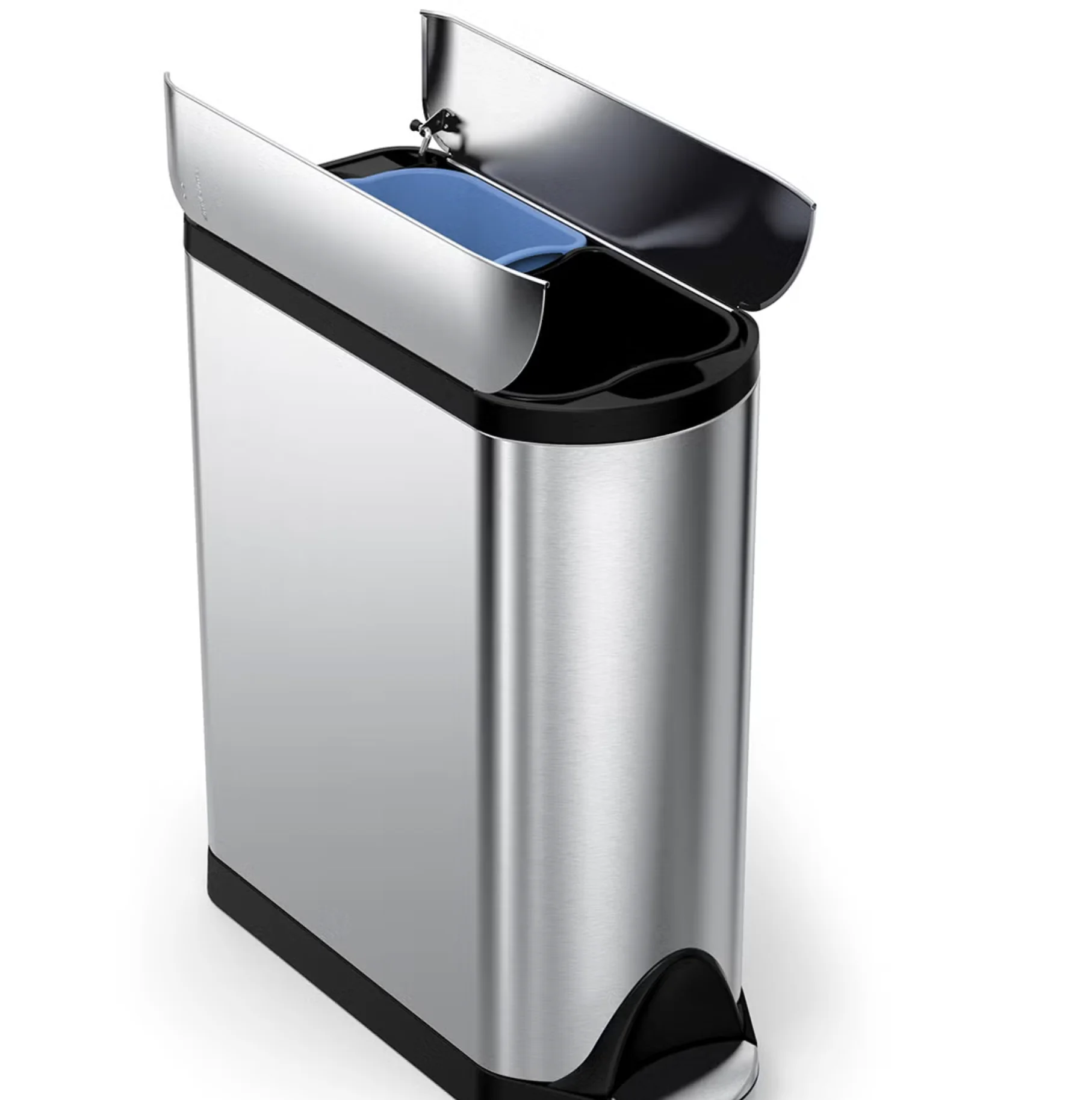 

11 gal./40 ltr. Slim Butterfly Dual Step Can Stainless Steel