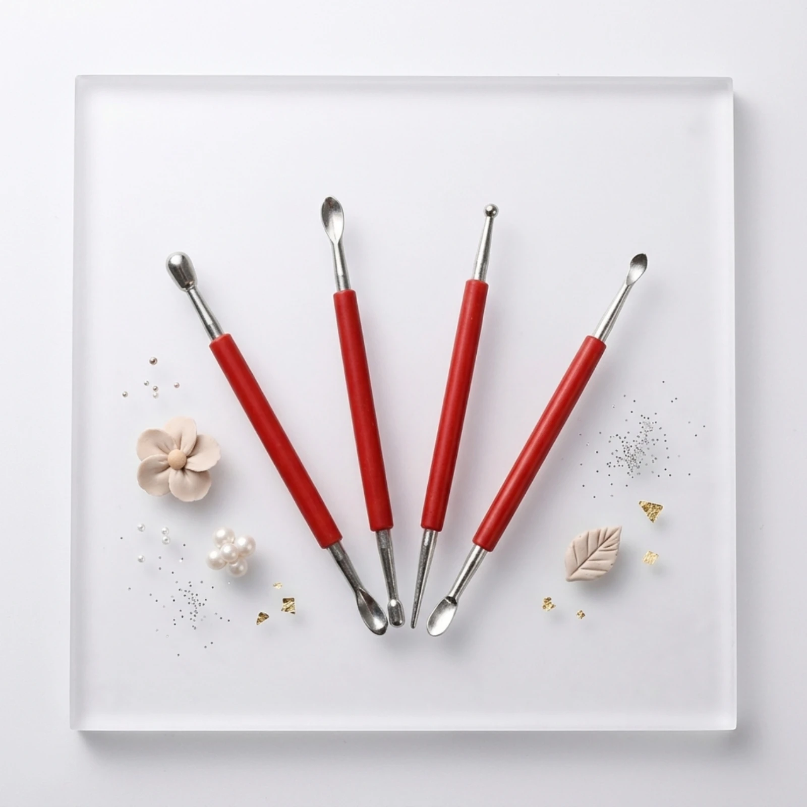 4 Pieces Clay Sculpting Tool Stainless Steel Clay Modeling Tool Stylus Sturdy Long-Lasting for Sculptors