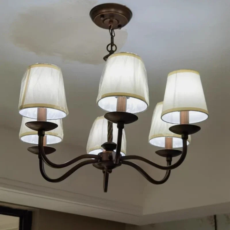 SANDYHA American Retro Pendant Light Rural Minimalist Chandelier LED Hanging Lamp for Bedroom Living Room Restaurant Home Decor