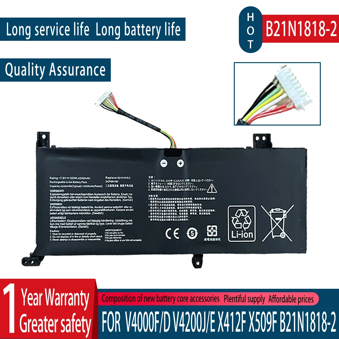 Nuovo Computer Portatile B21N1818-2 C21N1818-2 Batteria Per Asus Vivobook 14 F412 F412FA A412 X412 R424DA-image