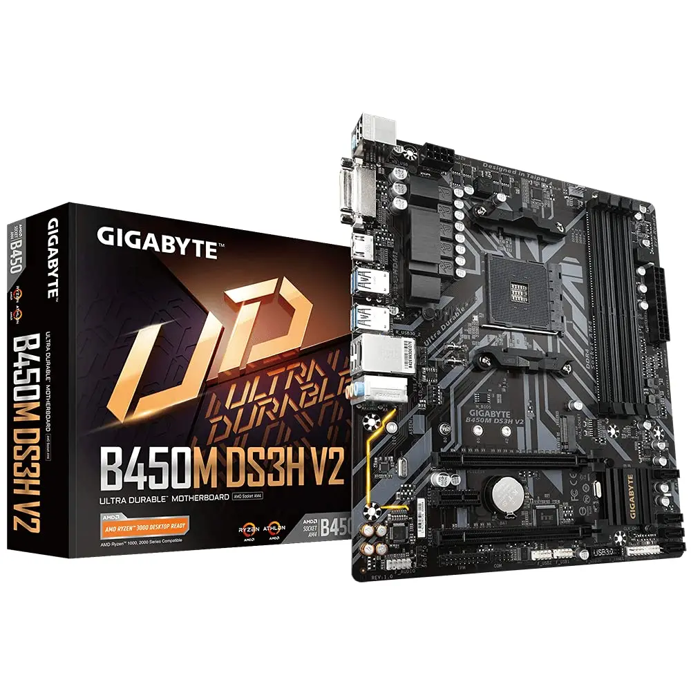 For Gigabyte New Motherboard B450M DS3H V2 AMD B450 DDR4 USB 3.1 Gen1 64G M.2 SATA III slot Double Channel Socket AM4 Micro ATX