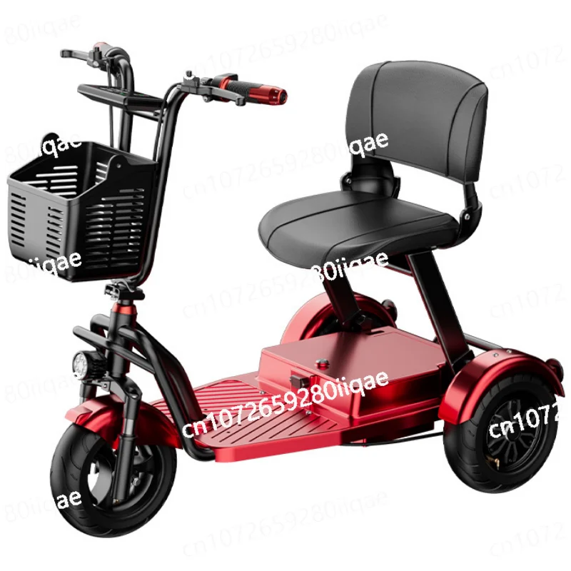

Folding Parent Child Electric Tricycle 3 Wheel Electric Scooter Adult Senior 48V 500W Travel Mobility Scooter Small with Basket