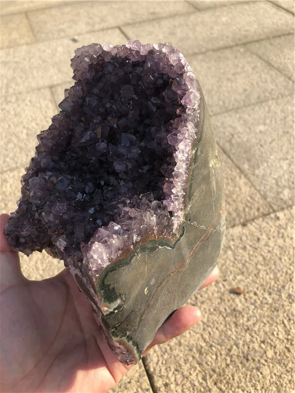 2.38kg Natural Purple Amethyst Cluster Shape Amethyst Geode Home Decoration