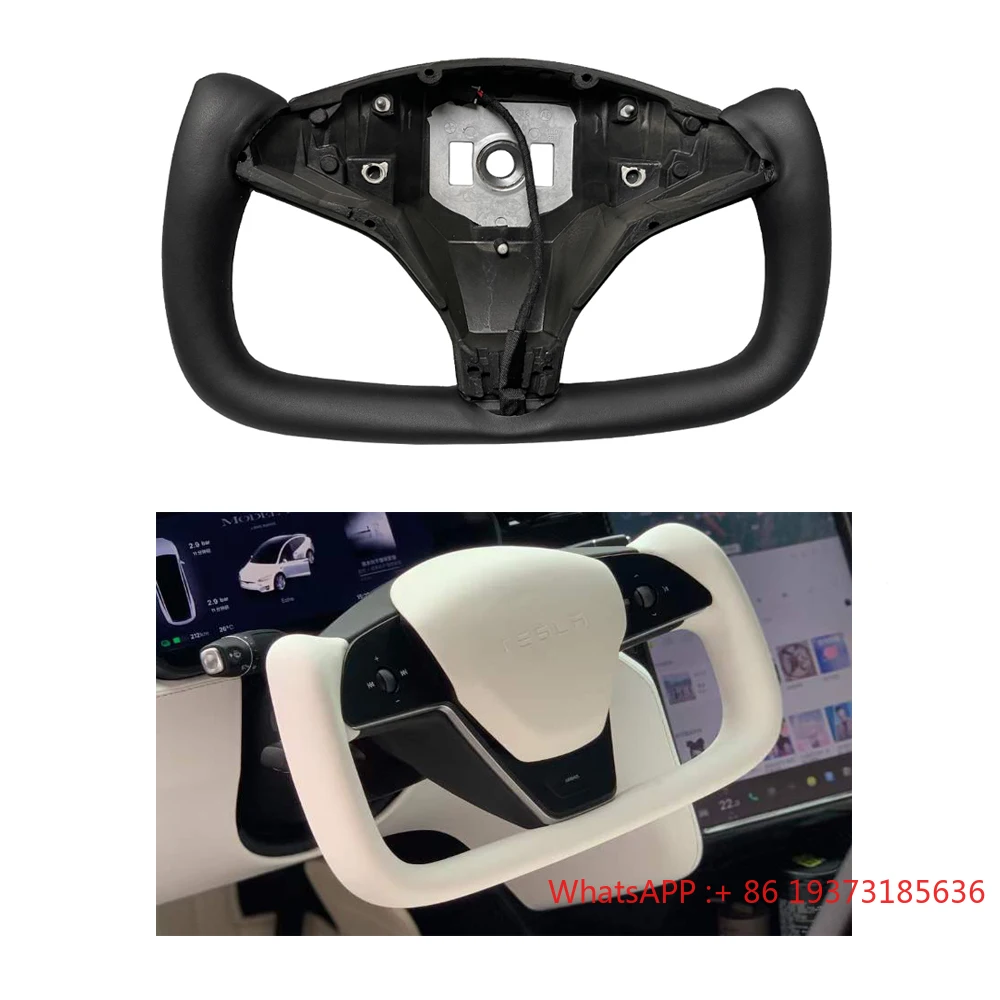 Beheiztes Yoke-Lenkrad für Tesla Model X Sports, Rennwagen-Innengriff, Kohlefaser-Option für Tesla Model S