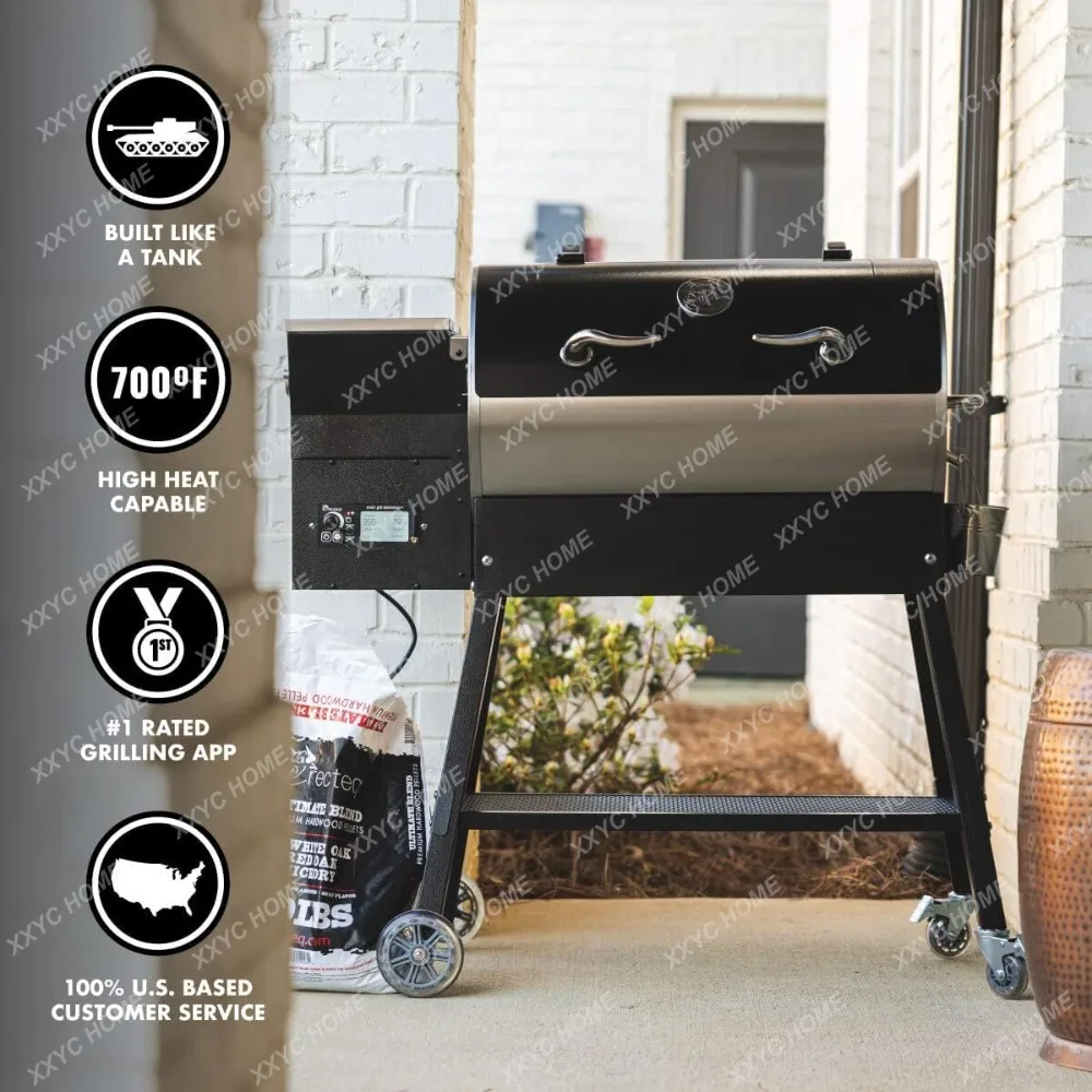 BBQ Grills Patio Legend 410 Wood Pellet Smoker Grill | Wifi & App Connectivity | Temp Range 180° to 700+° a small footprint