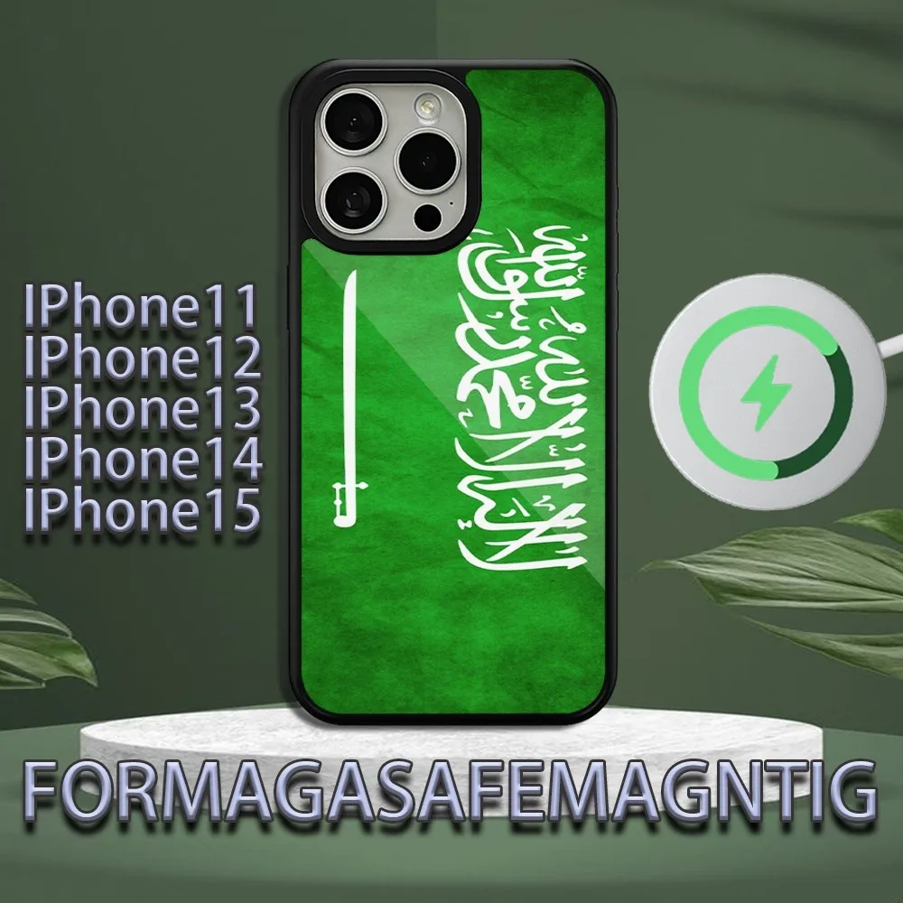 Kingdom Of Saudi Arabia  Phone Case For iPhone 11 12 13 14 15 Plus Pro Max Charging  Magsafe Magnetic Wireless Cover