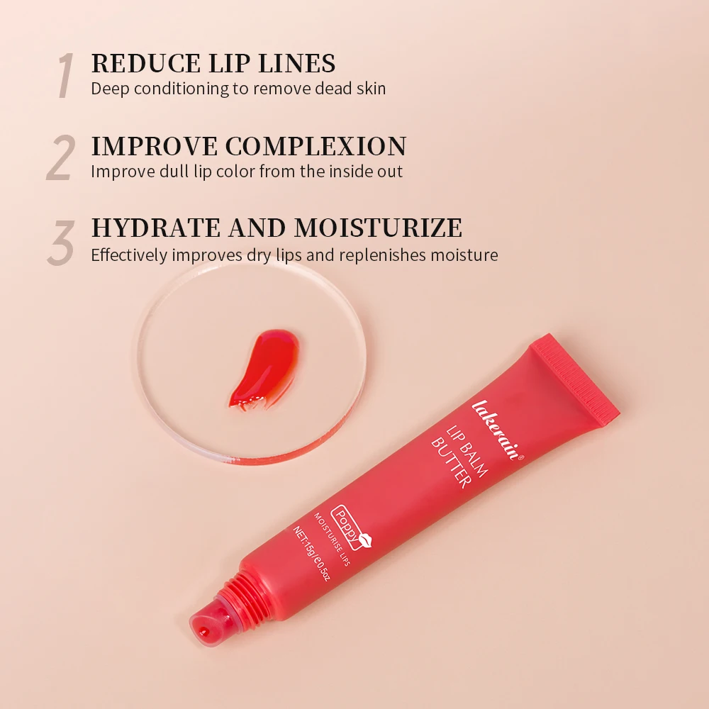 Lakerain Butter Lip Balm  Long Lasting Moisturizing Daily Care Vanilla Flavour Hose Lip Balm Nourishment Smoothing Lip Makeup