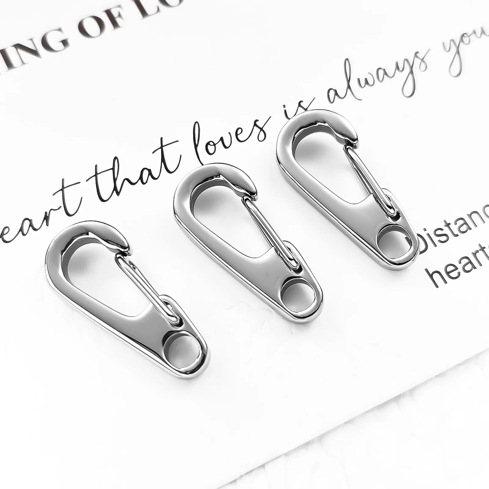 

5/10Pcs Stainless Steel Hanging Clasp Polished Waterproof Non Fading Luggage Carabiners for Key Fobs Backpack DIY Keychain