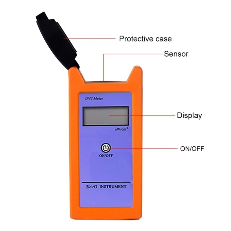 Medidor luz uvc 0-1999μw/cm² medidor índice uv para répteis espectro 220-280nm medidor portátil medição radiação uv