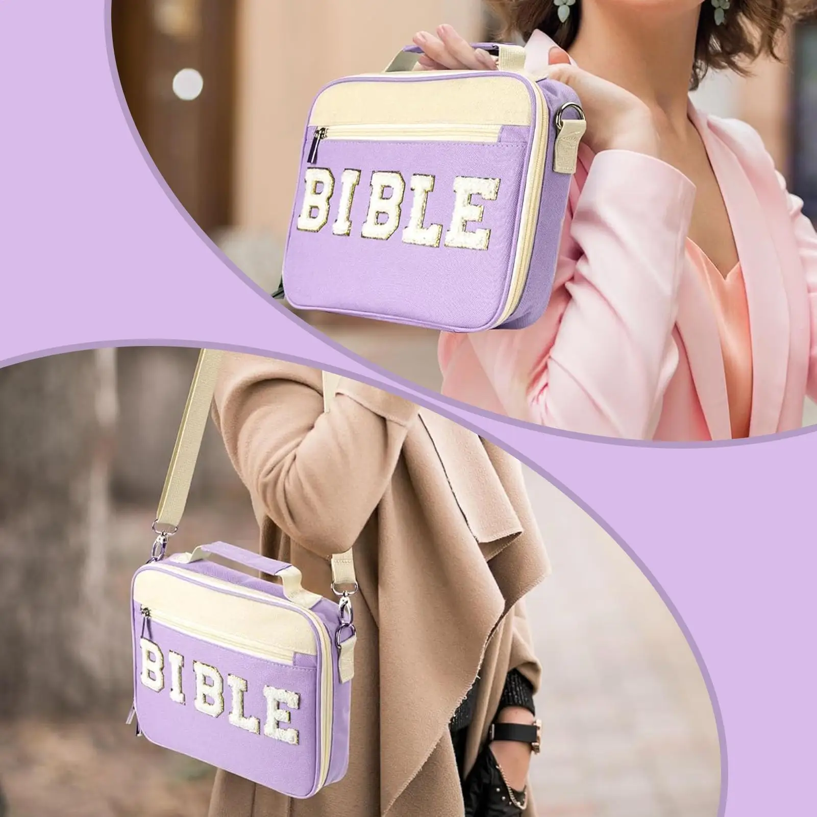 

Сумка для Библии, большой вместительный органайзер для книг, сумка для переноски Священных Писаний для церковных пастеров, христиан, молитвенных встреч, миссионерской поездки