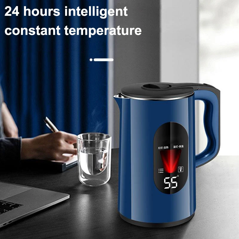 2024 New Temperature Display Electric Kettle 55 Degree Constant Temperature Electric Kettle 3l Stainless Steel Kettle